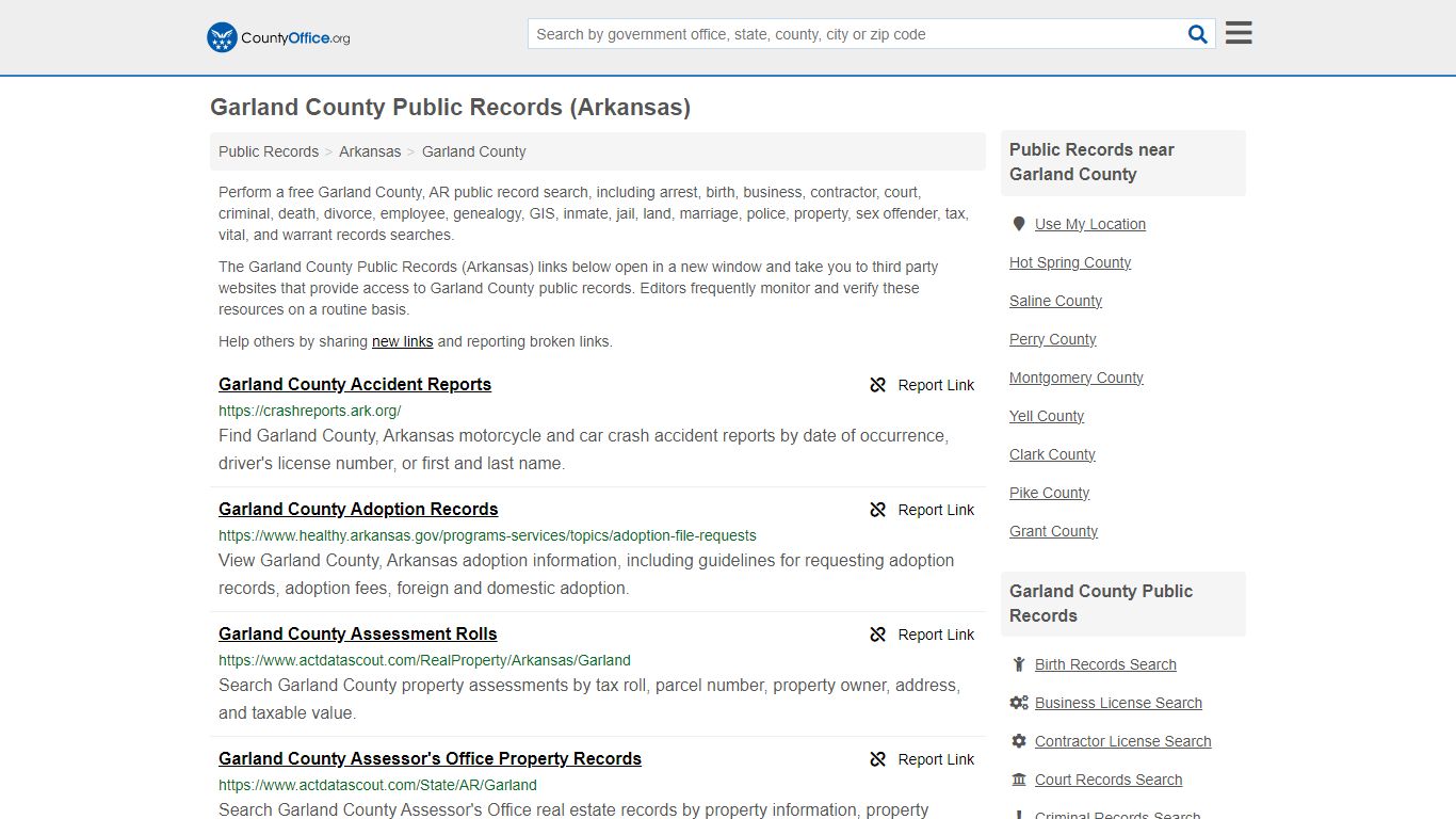 Public Records - Garland County, AR (Business, Criminal, GIS, Property ...